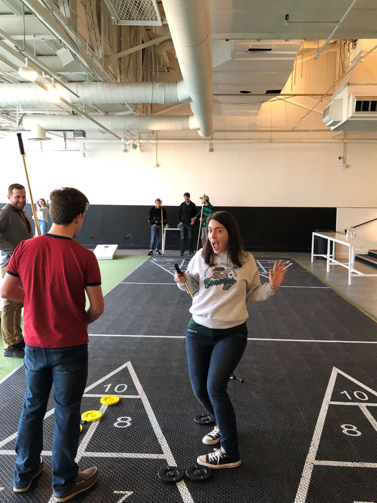 Photo of 2018 Senior Commissioner Mary Beth Boyle and friends at the Alumni Association Winter Event